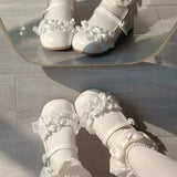 KYLETHOMASW  -  Trend Bow Mary Jane Women Shoes Elegant Temperament Soft Sole Lace Lolita High Heels Beautiful Princess Shoes for Women Tacones