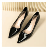 KYLETHOMASW  -  5cm Stilletos High Heels Dress Shoes Ladies Red/Nude Pumps Women Patent Leather Tacones Wedges Femme Office Gift Shoes Wedding