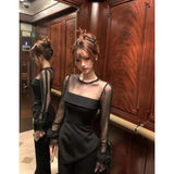 KYLETHOMASW  -  Autumn Japan Fashion New Irregularly Design Women's Tops Mesh Splicing Lace Long-sleeved T-shirt Chic Slimming Elegant Outfits