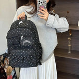 KYLETHOMASW  -  Polka Dot Bow Mochilas Mujer University Student Mochila Korean Style Bag Travel Laptop Backpack Hot Sales Bags for Woman