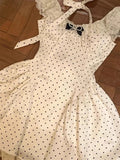 KYLETHOMASW  -  Summer Elegant Polka Dot A-line Slip Birthday Full Dress Sweet France Fashion Designer Kawaii Slim Party Evening Dresses