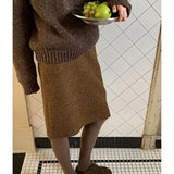 KYLETHOMASW  -  Elegant Women's Woolen Skirt Autumn New Vintage Plaid High Waist Slim A-Line Skirt Temperament Office Lady Short Faldas 803P