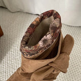 KYLETHOMASW  -  French-style bow suede ankle boots new vintage British style, pairs with skirts, Melard slim boots