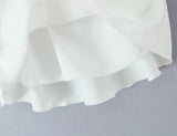 KYLETHOMASW  -  French Style Pink White Jacquard Satin Skirt For Women High Waist Elegant A-line Mini Sweet Skirts