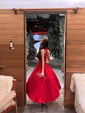 KYLETHOMASW  -  Vintage Red Midi Dress Women Party Prom Sexy Halter Bandage Dresses Summer Elegant Korean Backless Bodycon A Line Vestidos