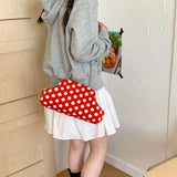 KYLETHOMASW  -  Women Polka Dot Soft Fabric Cloud Shoulder Bag Chain Crossbody Bags New Trend Casual Daily Fashion Handbags and Purses