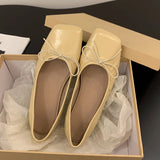 KYLETHOMASW  -  Spring New Women Flat Shoes Fashion Square Toe Shallow Slip On Ladies Casual Ballerina Shoes Soft Flat Ballet Shoes New