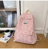 KYLETHOMASW  -  Bow Print Bag School Students Mochila High Capaci Mochilas Mujer Lightweight Backpack Bolsas Feminina Corduroy Bags for Woman