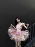 KYLETHOMASW  -  French Sweet Gentle Dresses Pure Desire Sexy Temperament Princess Dress Women Spring New Flower Suspender Vestido