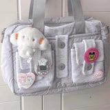 KYLETHOMASW  -  Harajuku Grey Casual Handbag Women High Street Pocket Chic Y2k Shoulder Bags Purse Female Retro Crossbody Bags Aesthetic