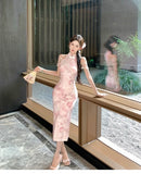 KYLETHOMASW  -  Dresses Women Elegant Off Shoulder Stand Collar Split Vintage Temperament Party Dress Slim Stretch Sexy Ladies Fashion
