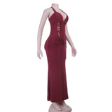 KYLETHOMASW  -  Summer New Strap Long Dress Lace Splicing Strap Pleated Dress