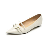 KYLETHOMASW  -  Summer New Wave Design Women's Flat Shoes Pointed Toe Shallow Slip-on Female Single Shoes Solid Color Versatile Ladies Footwear