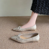 KYLETHOMASW  -  Fashion Pointed Toe Women Flats with Shoes Soft Butterfly-Knot Female Slip on Footwear Shallow Ladies Flats Shoes
