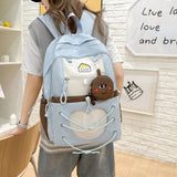 KYLETHOMASW  -  Sweet Love Heart Mochilas Mujer Simple Lightweighte Mochila Student Bag Korean Style Backpack Large Capacitybags for Woman