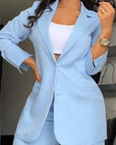 KYLETHOMASW  -  Three Sisters Autumn New Style Women's Elegant Pure Color Lapel Slim Personality Straight Trousers Two-piece Suit Women