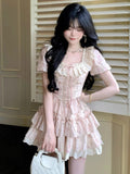 KYLETHOMASW  -  French Style Sweet Elegant New 2 Piece Sets Women Cute Bow Y2k Tops + Cake Skirts Harajuku Female Korean Popular Clothing 2025