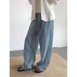 KYLETHOMASW  -  Women's Blue Baggy Stripe Pants Y2k Pants 2000s Vintage Harajuku Oversize Wide Leg Pants Grunge Hiphop Trousers Clothes