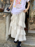 KYLETHOMASW  -    White Cake Skirts Women Fashion Vacation Sweet 2024 Loose All Match Casual Gentle Office Lady Daily Chic Summer