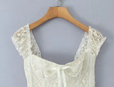 KYLETHOMASW  -  Summer Women Sexy Off Shoulder Short Sleeve Lace Mini Dresses Party Robe
