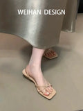 KYLETHOMASW  -  Retro Wedge Heels and Sexy Silver Sandals for Women's Summer New French Outerwear
