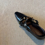 KYLETHOMASW  -  Women Genuine Leather Flat Shoes Square Toe Mary Jane Style Women Shoes Bead Decoration Comfortable Women Loafers Shoes New