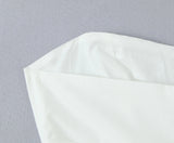 KYLETHOMASW  -  Sexy White Slash Collar Backless Midi Long Strapless Dress Women Pleated Folded Low Waist Pleated Ruched Hem Swing Party Robe