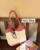 KYLETHOMASW  -  Cute Polka Dot Embroidered Canvas Shoulder Bag 2025 Casual Versatile Large Capacity Tote Commuting Underarm Bags