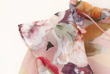 KYLETHOMASW  -  Ruffles V neck Floral Print Chiffon Full Sleeve Dress Woman Ball Tassel Lacing up Bow Waist Mini Summer Dresses Femme Robe