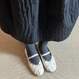 KYLETHOMASW  -  Sweet Bowknot Design Comfort Soft Ballet Flats Women Elegant Dress Shoes Fashion Pleated Shallow Flats Loafers Zapatos De Mujer