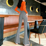 KYLETHOMASW  -  Y2K Pink Heart Print High Waist Flare Pants | Kawaii All-Over Love Bell Bottom Trousers | Barbiecore Aesthetic Summer Streetwear