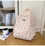 KYLETHOMASW  -  Bow Print Bag School Students Mochila High Capaci Mochilas Mujer Lightweight Backpack Bolsas Feminina Corduroy Bags for Woman