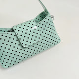 KYLETHOMASW  -  Women Sweet Polka Dot Patent Leather Underarm Bag Small Flap Design Single Short Handle Shoulder Bags Cute Daily Dating Handbags