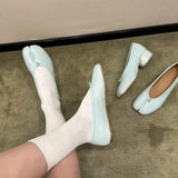 KYLETHOMASW  -  Split Toe Women Ballet Flats Fashion Women Shoes Casual Slip-on Loafers Ladies Pleated Leather Espadrilles Zapatillas Mujer