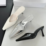 Kylethomasw New Fashion High Heels Slippers for Women Pointed Toe Pumps Slides Female Shallow Sexy Mules Sandal Ladies Zapatos De Mujer