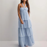KYLETHOMASW  -  Women's Strapless Long Dress Fashion Sleeveless Tiered Hem Tube Dress Summer Beach Holiday Party Wedding Dress