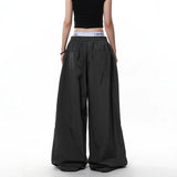KYLETHOMASW  -  American Retro Letter Print Drape Paratrooper Casual Pants Loose Straight Tube Pants for Men And Women Drawstring Design