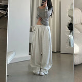 KYLETHOMASW  -  Oversized Women Grey Sweatpants Y2k America Style Retro Baggy Pants Casual Sports Streetwear Hip Hop Trousers Joggers