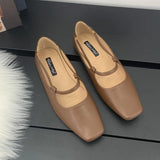KYLETHOMASW  -  Spring Autumn Flat mary janes shoes woman candy color soft leather ballet flats ankle strap comfy mocaasins for woman