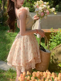 KYLETHOMASW  -  Casual Beach Y2k Mini Dress Women Vintage Sweet Short Sleeve Dress One Piece Dress Korean Fashion Summer Japanese Kawaii