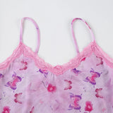 KYLETHOMASW  -  Pure girl style small floral lace V-neck suspender summer lightweight mesh age reducing vest top