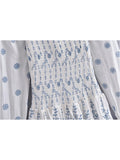 KYLETHOMASW  -  Fashion Women Floral Hollow Out Embroidery Elastic Mini Dress Vintage Long Sleeve Female Super-Short Dress Summer Robe