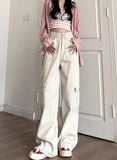 KYLETHOMASW  -  American Vintage Jeans Women Streetwear Casual High Waist Denim Pants New Spring Fashion High Street Baggy Cargo Trousers