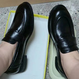 KYLETHOMASW  -  Women Penny Loafers Faux Leather Round Toe Low Chunky Block Heel Slip On Preppy College Oxford Casual Office Autumn Winter Shoes