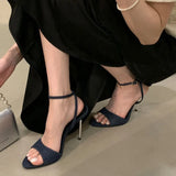 KYLETHOMASW  -  Fashion Ankle Buckle Ladies Super High Heels Sandals Shoes Female Round Toe Footwear Elegant Women Heeled Sandals Shoes Pumps