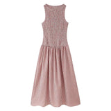 KYLETHOMASW  -  Summer Women O Neck Sleeveless Fit And Flare Long Plaid Dresses Casual Maxi Vestidos