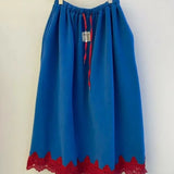KYLETHOMASW  -  Womens Autumn Winter Korean Fashion Vintage Colour-Block Fleece-Lined Maxi Skirt Kawaii Lace Ruffle High Waist A-Line Long Skirt