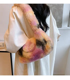 KYLETHOMASW  -  Female 2024 Autumn/Winter New Korean Color Contrasting Fashion Texture Versatile Plush One Shoulder Underarm Bag