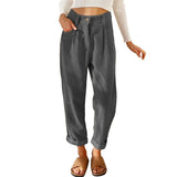 KYLETHOMASW  -  Fashion Solid Corduroy Loose Straight Pants Trousers Women Spring Autumn High Waist Casual Pants Lady Oversize Loose Pants