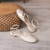 KYLETHOMASW  -  cover toe cross band gladiator sandals women japanned leather ankle strap sandalias mujer low heel summer shoes for woman